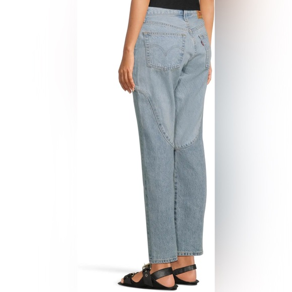 Levi’s 501 Original Chaps Straight Leg High Rise Denim Blue Jeans NEW western - Picture 4 of 8